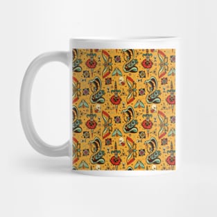 Yellow Splash Tattoo Pattern Mug